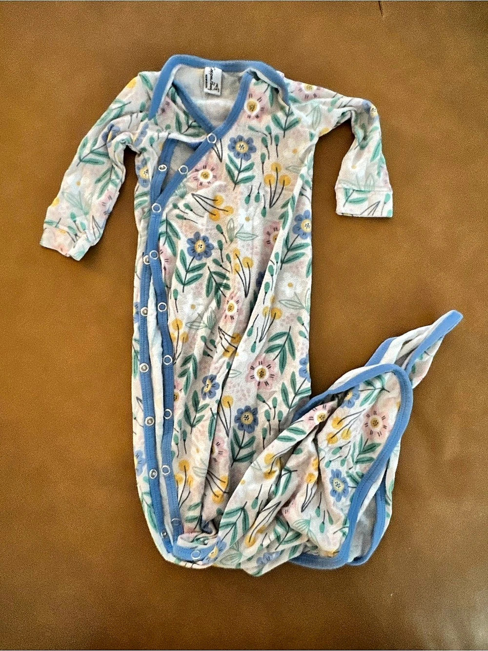 Copper Pearl Newborn Knotted Gown - Flora Footie